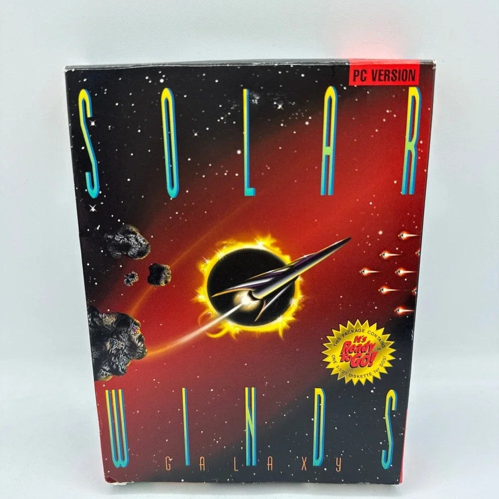 Solar Winds Galaxy PC OS 3.5 Disk  Vtg Big Box 1994 Moon Doggie B&N Co. Sci Fi